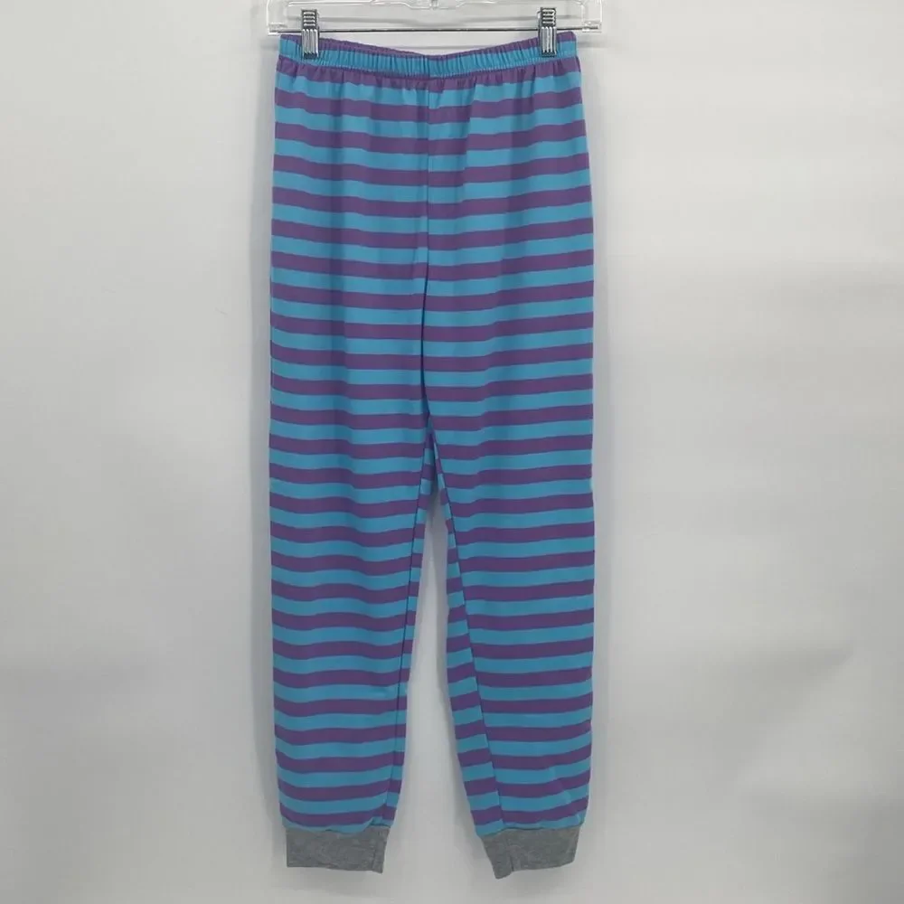 Saint Eve Kids Pajama Set Fuzzy Cat Pocket Sweatshirt Striped Pants L 14/16